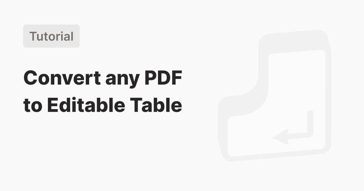 [Beginner's Guide] PDF-to-Table with NextRows - Featured image for NextRows Tutorials article